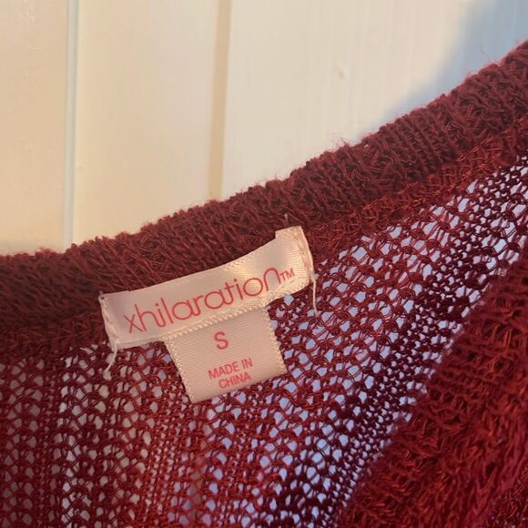 Xhilaration Red Cold Shoulder Sweater - Picture 6 of 10